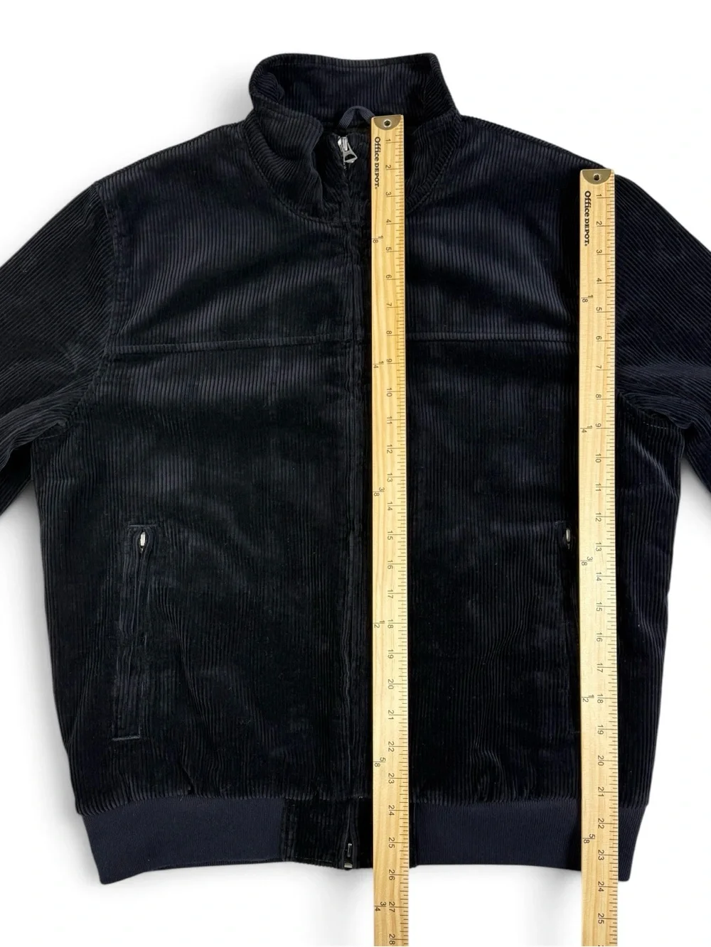J.Crew Dark Navy Corduroy Bomber Jacket Plaid Wool Lined Men’s Medium NWT